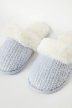 Corduroy And Faux Fur Slippers 7 Corduroy And Faux Fur Slippers -intimissimi shop AI078I161J D1
