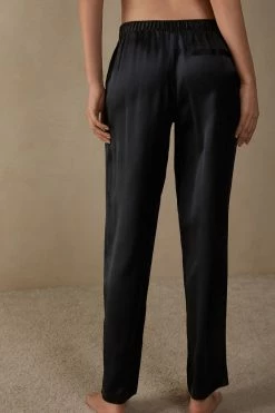 Straight Silk Trousers 11 Straight Silk Trousers -intimissimi shop AI162A019 BI