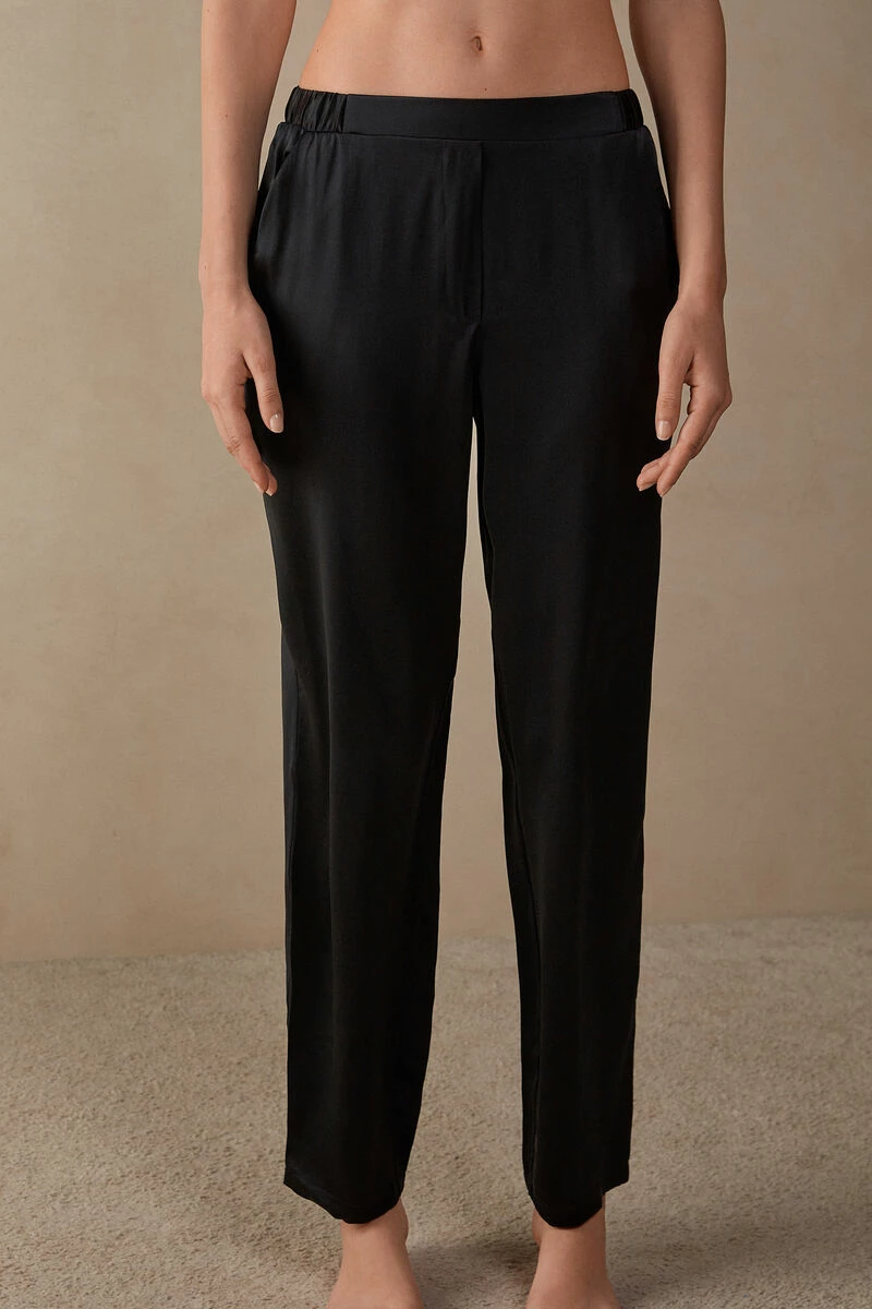 Straight Silk Trousers 3 Straight Silk Trousers
