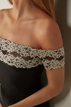 Pretty Flowers Modal-and-Lace Mid-Sleeve Bodysuit 11 Pretty Flowers Modal-and-Lace Mid-Sleeve Bodysuit -intimissimi shop BOD1294019 DT1W