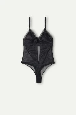 Cool Minimal Tulle And Satin Bodysuit -intimissimi shop BOD2486019 F