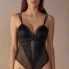 Cool Minimal Tulle And Satin Bodysuit -intimissimi shop BOD2486019 FI