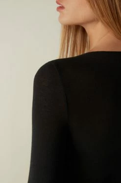 Long-Sleeve Bodysuit In Modal And Cashmere -intimissimi shop BOD28G019 DT1W