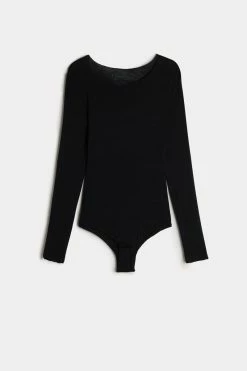 Long-Sleeve Bodysuit In Modal And Cashmere -intimissimi shop BOD28G019 F