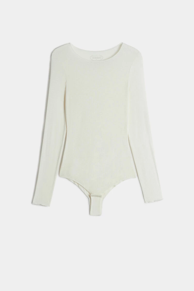Long-Sleeve Bodysuit In Modal And Cashmere 8 Long-Sleeve Bodysuit In Modal And Cashmere - Image 6