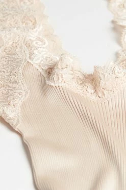 Silk Top With Lace Neckline -intimissimi shop CGDA8A2280 D1