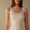 Silk Top With Lace Neckline 2 Silk Top With Lace Neckline -intimissimi shop CGDA8A2280 FI