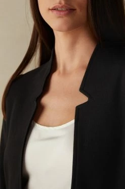 Long-Sleeved Cotton Interlock Cardigan 10 Long-Sleeved Cotton Interlock Cardigan -intimissimi shop CL139C019 DT1W