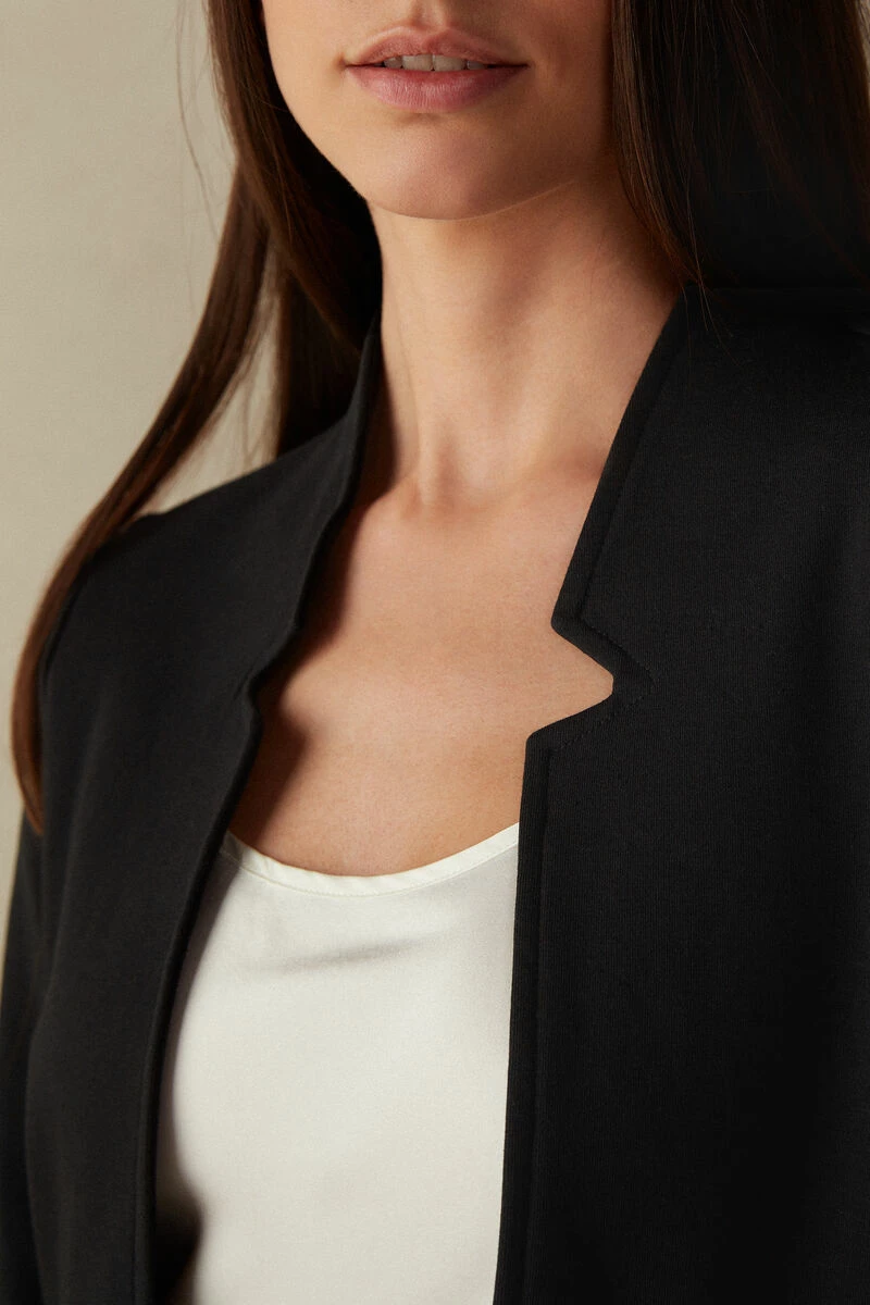 Long-Sleeved Cotton Interlock Cardigan 5 Long-Sleeved Cotton Interlock Cardigan - Image 3