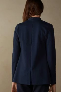 Long-Sleeved Cotton Interlock Cardigan 13 Long-Sleeved Cotton Interlock Cardigan -intimissimi shop CL139C1467 BI