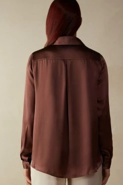 Long-Sleeved Silk Top -intimissimi shop CL162A002J BI