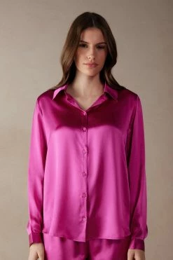 Long-Sleeved Silk Top