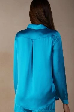Long-Sleeved Silk Top 13 Long-Sleeved Silk Top -intimissimi shop CL162A210J BI