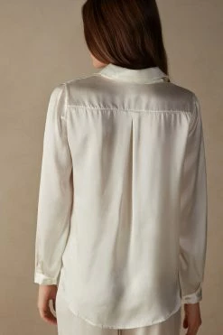 Long-Sleeved Silk Top -intimissimi shop CL162A2127 BI