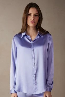 Long-Sleeved Silk Top