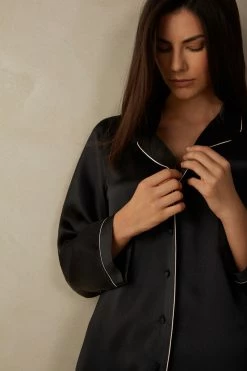 Mannish-Cut Jacket In Silk Satin 11 Mannish-Cut Jacket In Silk Satin -intimissimi shop CLD1233019 DT1W