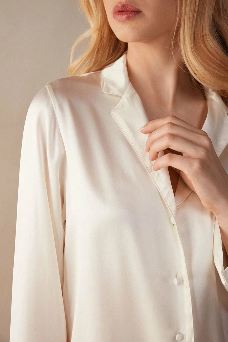 Mannish-Cut Jacket In Silk Satin 5 Mannish-Cut Jacket In Silk Satin - Image 3