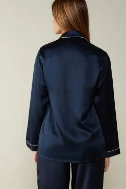 Mannish-Cut Jacket In Silk Satin -intimissimi shop CLD12333094 BI