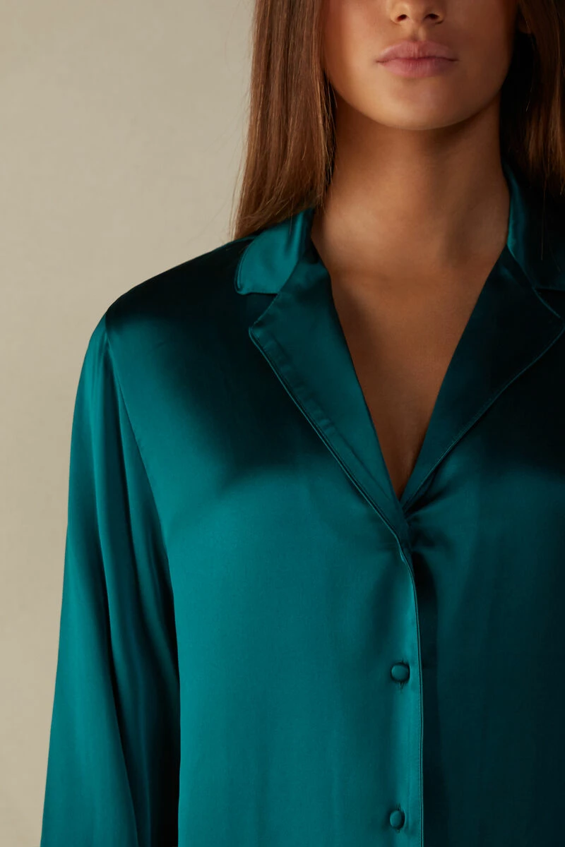 Mannish-Cut Jacket In Silk Satin 5 Mannish-Cut Jacket In Silk Satin - Image 3