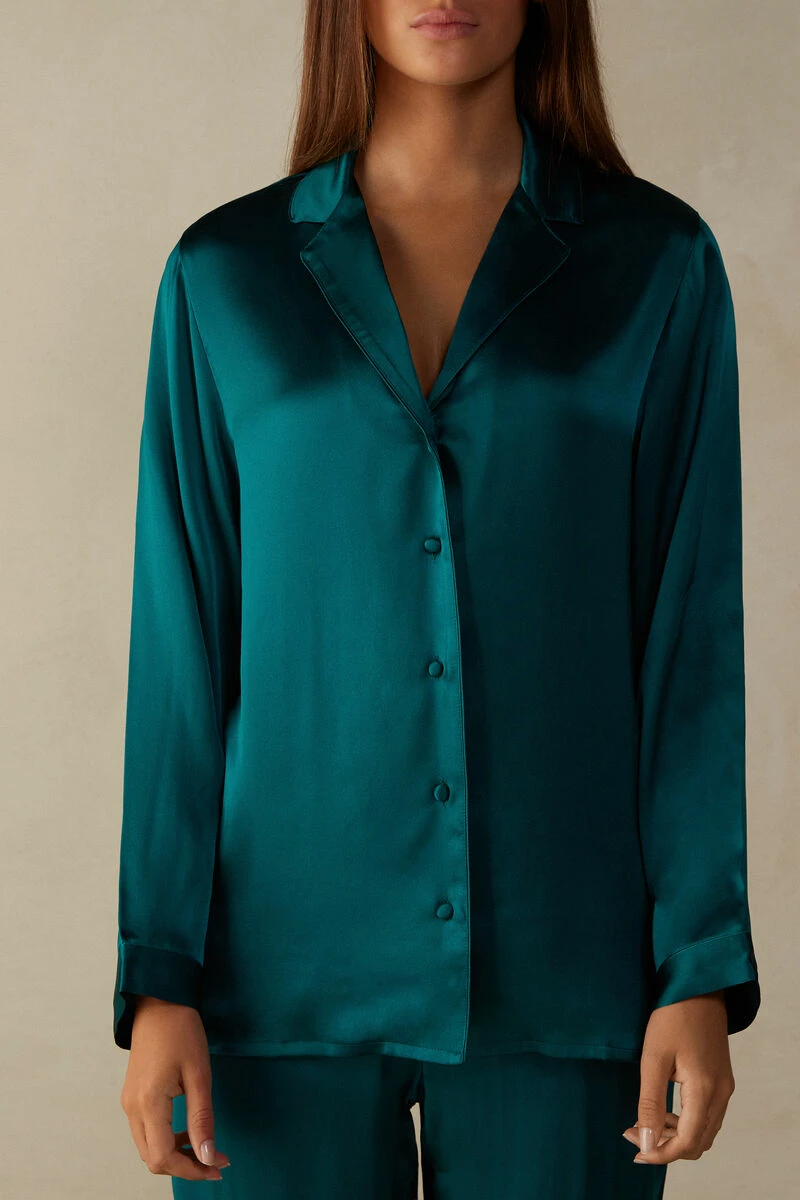 Mannish-Cut Jacket In Silk Satin 3 Mannish-Cut Jacket In Silk Satin