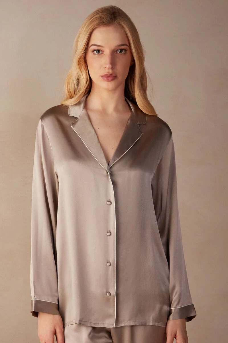 Mannish-Cut Jacket In Silk Satin 3 Mannish-Cut Jacket In Silk Satin