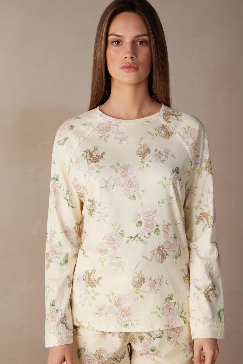 Scent Of Roses Long-Sleeved Cotton Top 3 Scent Of Roses Long-Sleeved Cotton Top