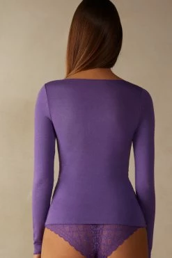 Boat Neck Modal Cashmere Ultralight Jumper -intimissimi shop CLD28B142J BI