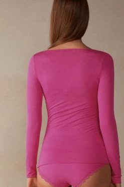 Boat Neck Modal Cashmere Ultralight Jumper -intimissimi shop CLD28B206J BI