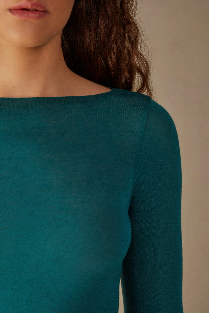 Boat Neck Modal Cashmere Ultralight Jumper 5 Boat Neck Modal Cashmere Ultralight Jumper - Image 3