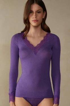 Modal Cashmere Ultralight Long Lace Shirt