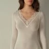 Modal Cashmere Ultralight Long Lace Shirt 1 Modal Cashmere Ultralight Long Lace Shirt -intimissimi shop CLD28P231I FI