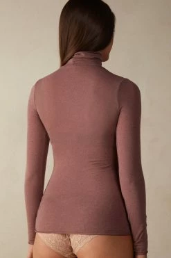 Modal Cashmere Ultralight High-Neck Top -intimissimi shop CLD28T002J BI