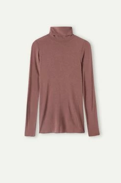 Modal Cashmere Ultralight High-Neck Top -intimissimi shop CLD28T002J F