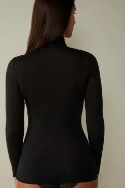 Modal Cashmere Ultralight High-Neck Top 13 Modal Cashmere Ultralight High-Neck Top -intimissimi shop CLD28T019 BI
