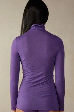 Modal Cashmere Ultralight High-Neck Top 11 Modal Cashmere Ultralight High-Neck Top -intimissimi shop CLD28T142J BI