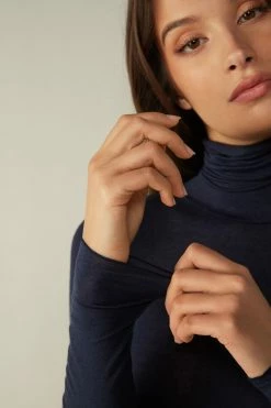 Modal Cashmere Ultralight High-Neck Top -intimissimi shop CLD28T1467 DT1W