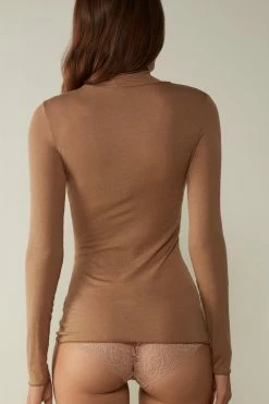 Modal Cashmere Ultralight High-Neck Top 13 Modal Cashmere Ultralight High-Neck Top -intimissimi shop CLD28T233I BI