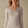 Ultralight Modal With Cashmere V-Neck Top 1 Ultralight Modal With Cashmere V-Neck Top -intimissimi shop CLD28W7525 FI