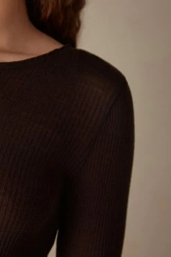Wool And Silk Long-Sleeved Crew-Neck Max Top 9 Wool And Silk Long-Sleeved Crew-Neck Max Top -intimissimi shop CLD49H130 DT1W