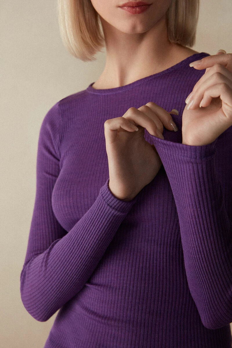 Wool And Silk Long-Sleeved Crew-Neck Max Top 5 Wool And Silk Long-Sleeved Crew-Neck Max Top - Image 3