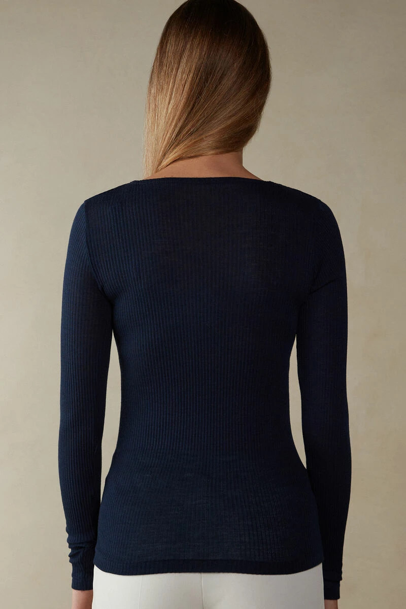 Wool And Silk Long-Sleeved Crew-Neck Max Top 6 Wool And Silk Long-Sleeved Crew-Neck Max Top - Image 4