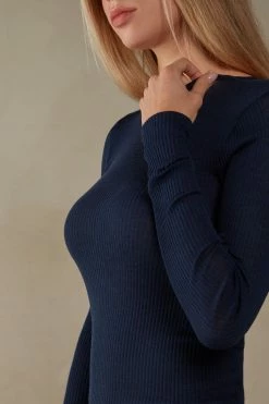 Wool And Silk Long-Sleeved Crew-Neck Max Top 10 Wool And Silk Long-Sleeved Crew-Neck Max Top -intimissimi shop CLD49H1467 DT1W