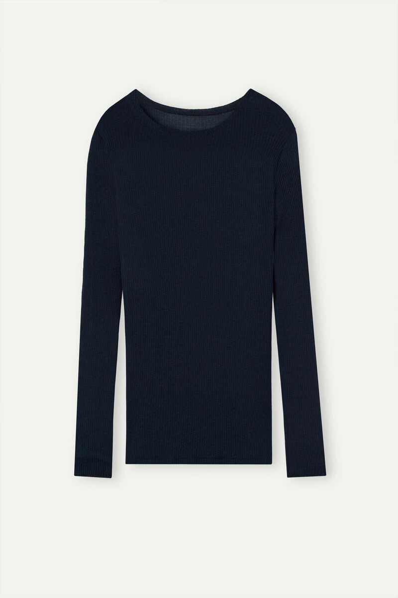 Wool And Silk Long-Sleeved Crew-Neck Max Top 7 Wool And Silk Long-Sleeved Crew-Neck Max Top - Image 5