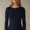 Wool And Silk Long-Sleeved Crew-Neck Max Top 2 Wool And Silk Long-Sleeved Crew-Neck Max Top -intimissimi shop CLD49H1467 FI