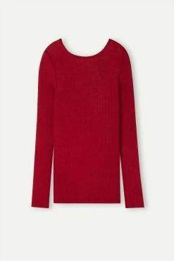 Wool And Silk Long-Sleeved Crew-Neck Max Top 12 Wool And Silk Long-Sleeved Crew-Neck Max Top -intimissimi shop CLD49H1473 F