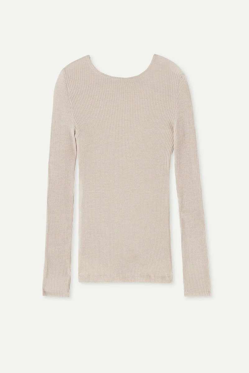 Wool And Silk Long-Sleeved Crew-Neck Max Top 7 Wool And Silk Long-Sleeved Crew-Neck Max Top - Image 5
