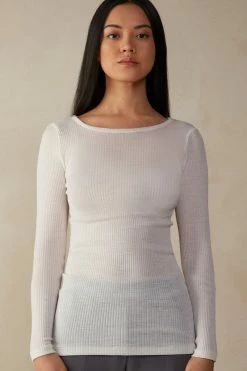 Wool And Silk Long-Sleeved Crew-Neck Max Top