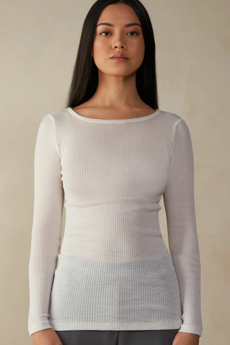 Wool And Silk Long-Sleeved Crew-Neck Max Top 3 Wool And Silk Long-Sleeved Crew-Neck Max Top