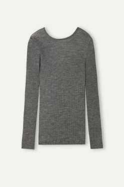 Wool And Silk Long-Sleeved Crew-Neck Max Top 14 Wool And Silk Long-Sleeved Crew-Neck Max Top -intimissimi shop CLD49H7481 F