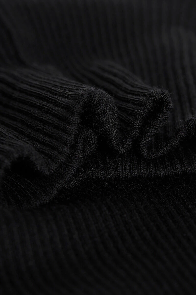 Long-sleeve High-Neck Tubular Top In Wool And Silk 9 Long-sleeve High-Neck Tubular Top In Wool And Silk - Image 7